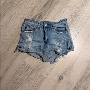 KanCan Blue Distressed Jean Shorts